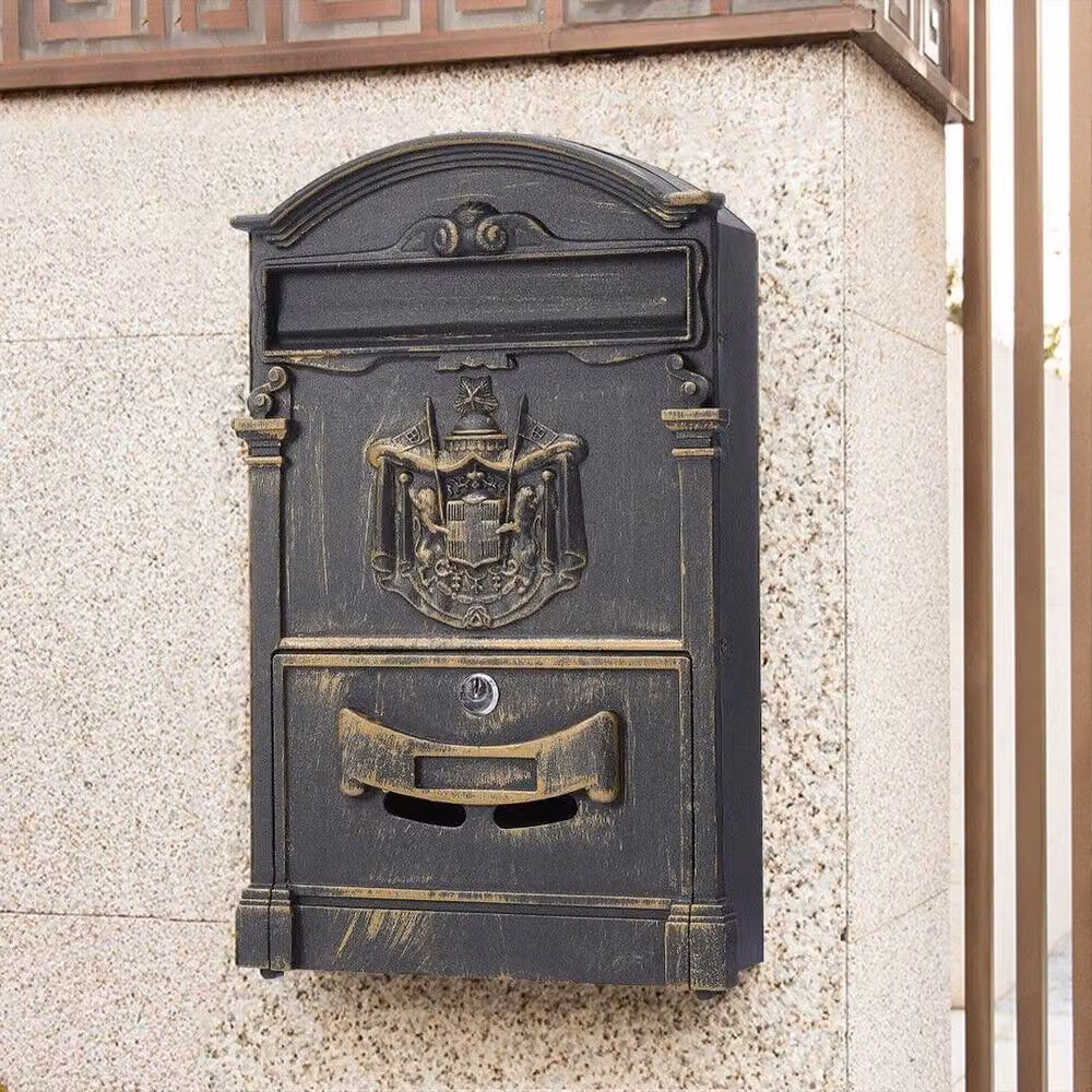 SPETLEK Large Aluminium Wall Mounted Letterbox in Bronze, W/D/H: 42.0 x 26.0 x 8.5 cm – 3