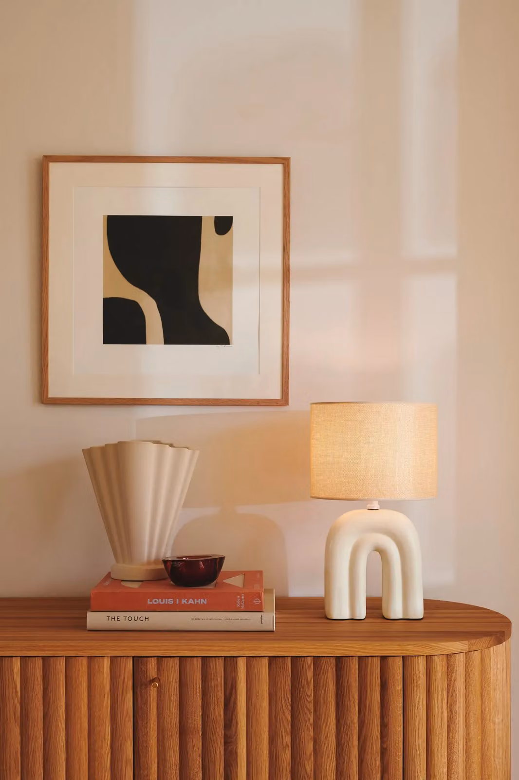 Nordlux Haze Ceramic Table Lamp in Beige with Fabric Shade and E27 Socket – 2