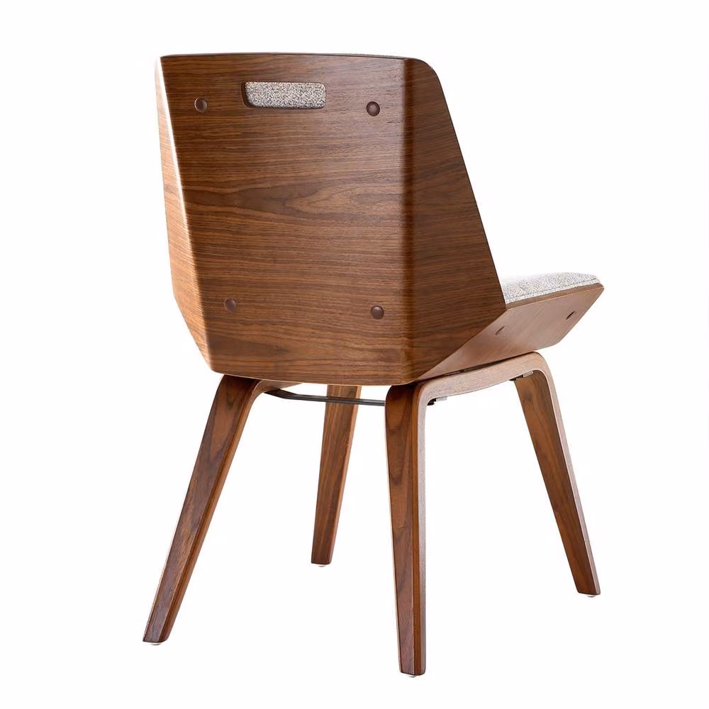 NICO Signature Beige Fabric Dining Chair with Wood Legs, W: 52.5 cm, D: 52.5 cm, H: 75.5 cm – 3