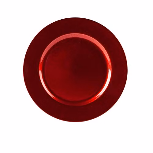 Argon Tableware Metallic Red Melamine Charger Plate, Diameter: 33 cm