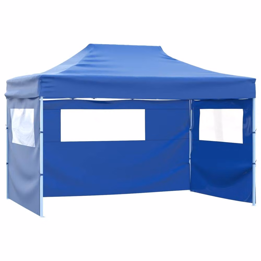 Berkfield Home Foldable Tent with 3 Walls, Blue, W: 4.5 m, D: 3 m, H: 3 m – 2