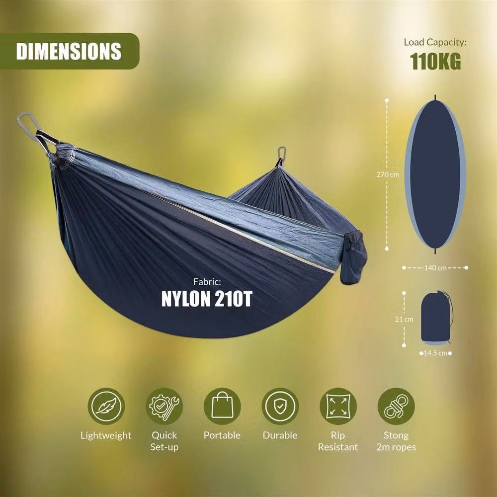 EONLION Portable Hanging Travel Hammock Swing, Blue, 100 cm – 2