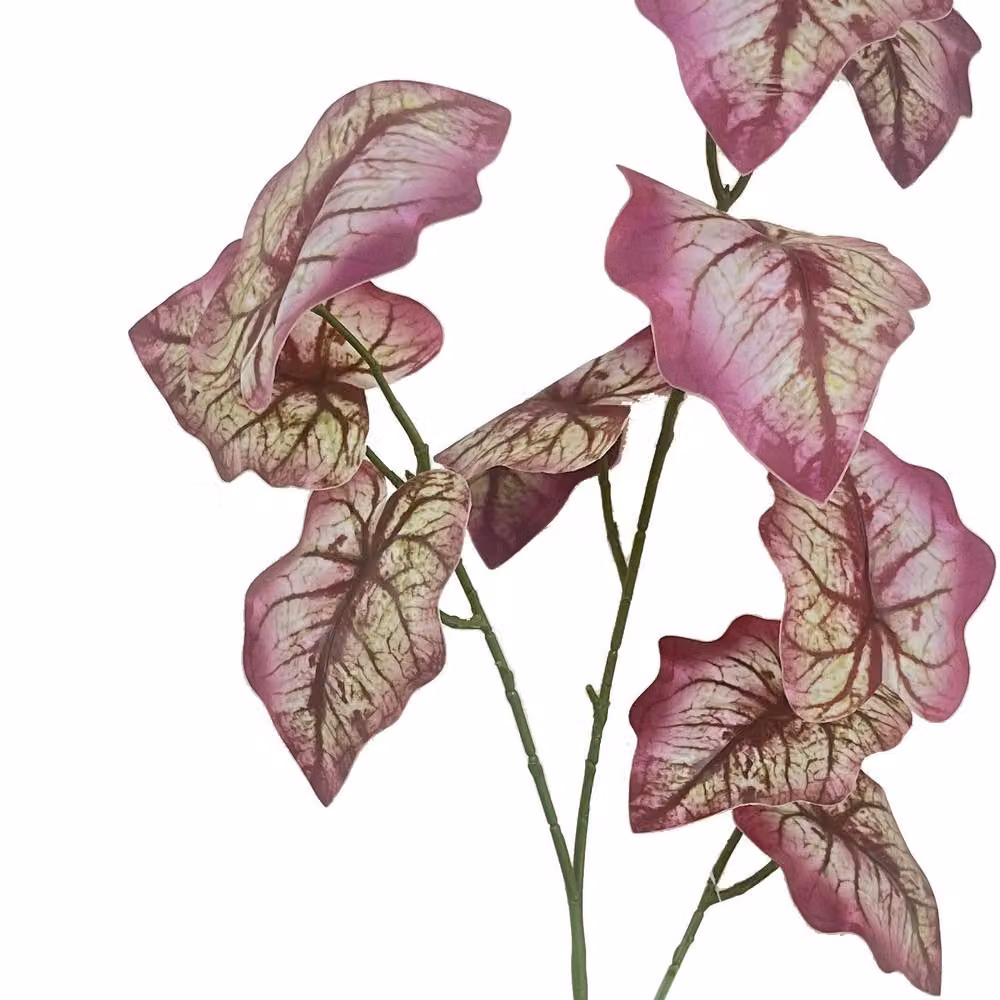 Pack of 6 Purple Artificial Leaf Faux Foliage Stems, 85cm – 4