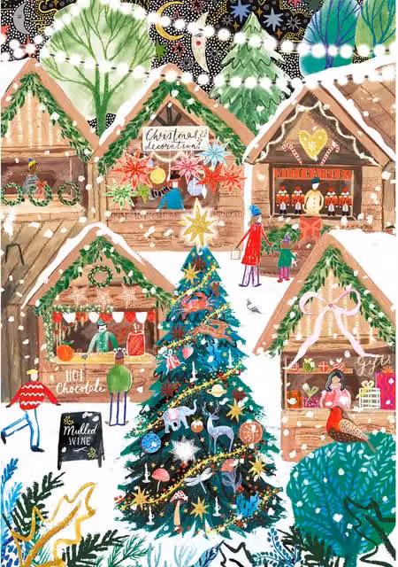 Emma Frances Grant Christmas in London 3 x 500 Piece Jigsaw Puzzle Set in Multicolour