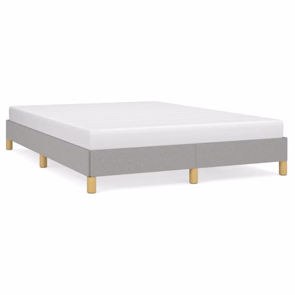 Berkfield Home Upholstered Fabric Double Bed Frame in Light Grey, W: 135 cm, L: 190 cm – 2