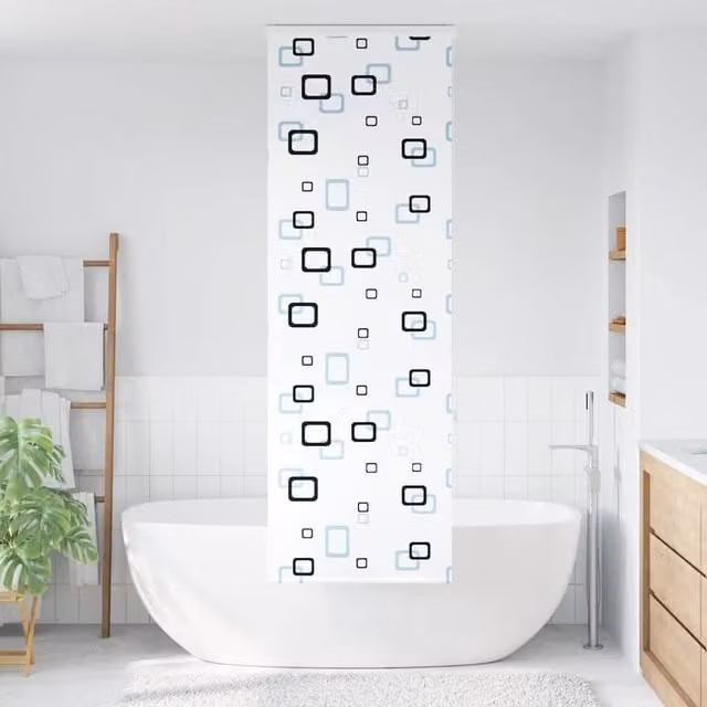 Berkfield Home White Opaque Shower Roller Blind with Cassette, W: 60 cm, H: 240 cm