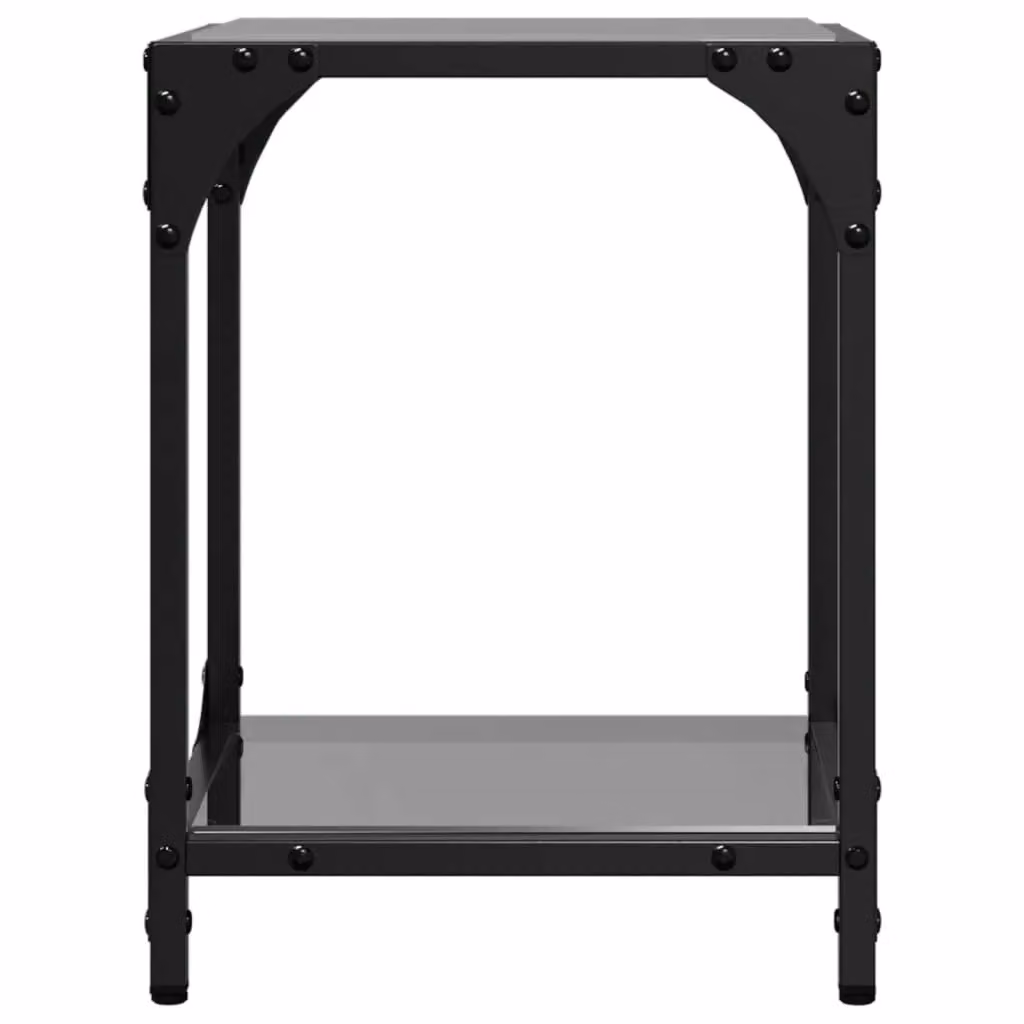Berkfield Home Set of 2 Modern Square Coffee Tables with Black Glossy Glass Tops and Steel Legs, W/D/H: 30 x 30 x 40 cm – 4