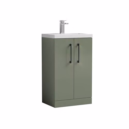Balterley Modern Green Freestanding Bathroom Vanity Unit with Composite Basin and Soft Close Doors, W/D/H: 50.3 x 35.3 x 84.0 cm – 4