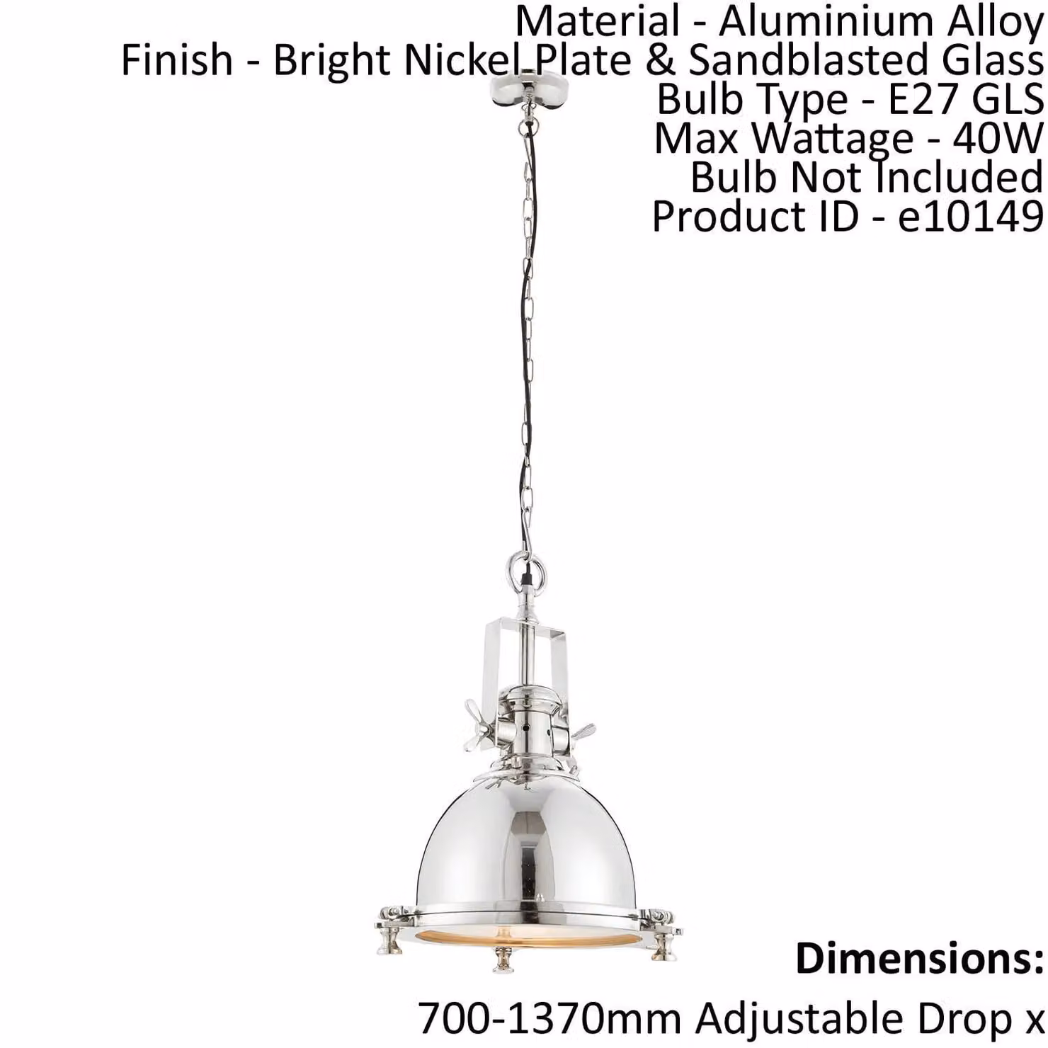 Loops Ceiling Pendant Light in Silver with Sandblasted Glass and Aluminium, E27 40W