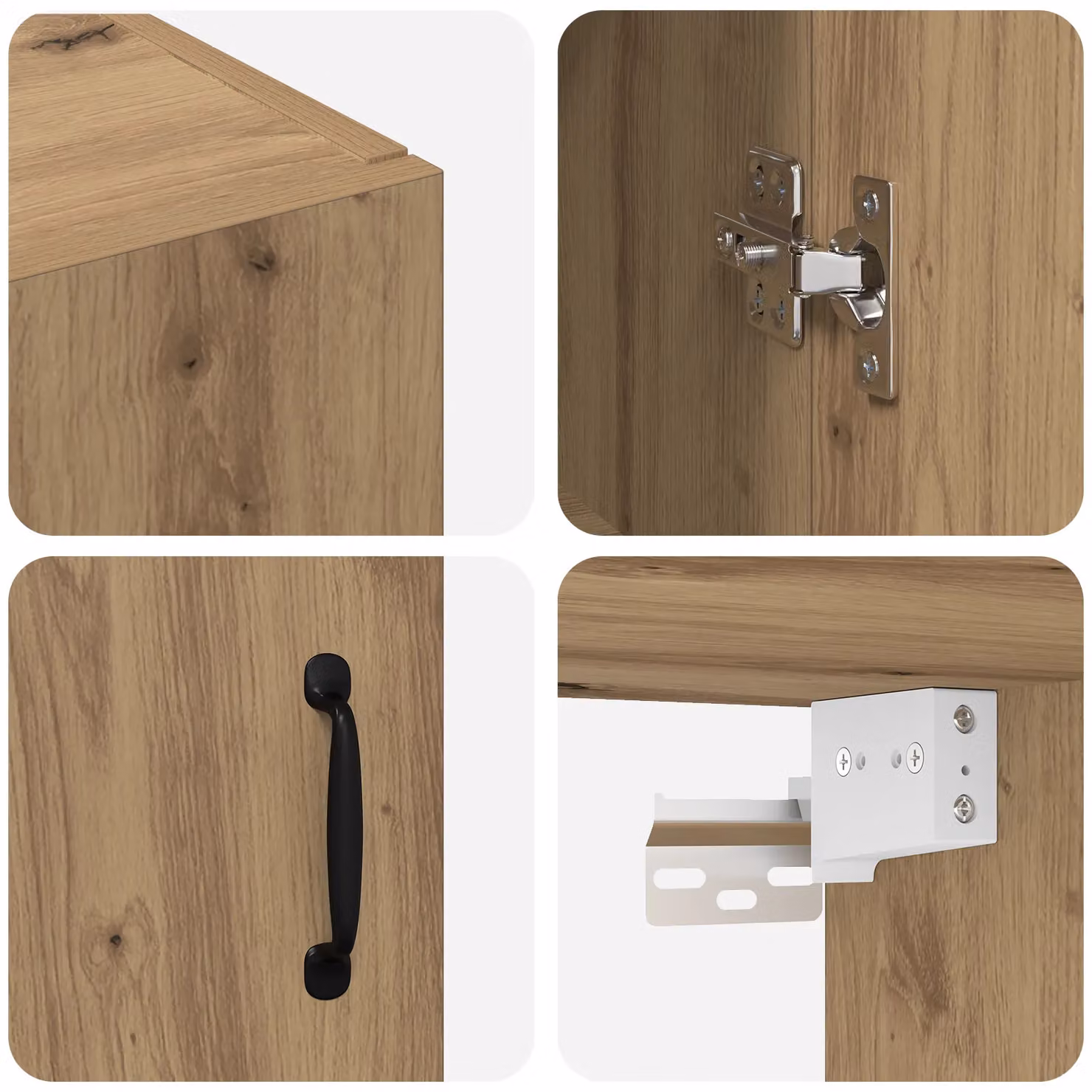 Berkfield Home Artisan Oak Hanging Cabinet in Brown, W/D/H: 69.5 x 34 x 90 cm – 3