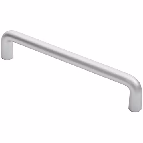 Loops Rounded D Shaped Bar Handle in Brushed Silver Aluminium, W: 300 mm, Diameter: 22 mm