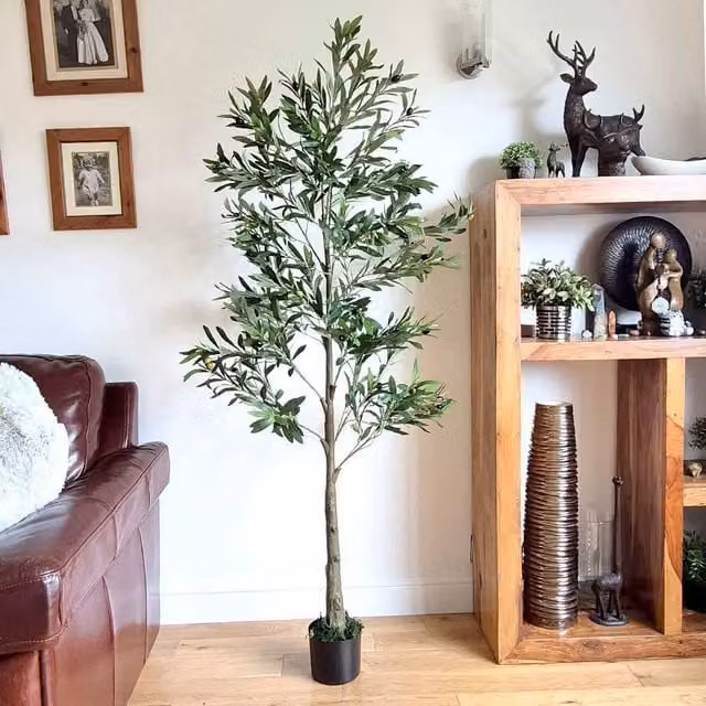 Voltico Artificial Green Mediterranean Olive Tree in Pot, Height: 175 cm – 1