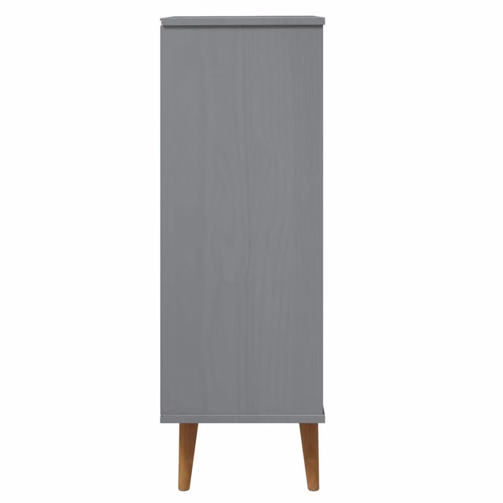 Berkfield Home MOLDE Grey Solid Wood Pine Shoe Cabinet W/D/H: 59.5 x 35 x 103 cm – 4