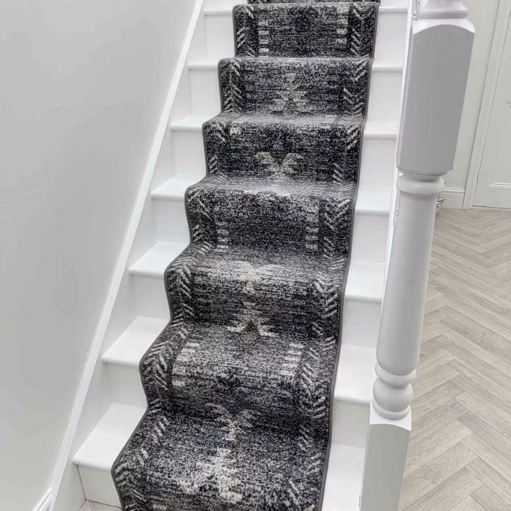 runrug Native Stair Runner Carpet in Grey, W: 60 cm x L: 480 cm – 3