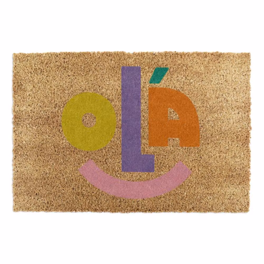 Artsy Mats Elizabeth Olwen Ola Coir Doormat, Brown and Multicolour, W/D: 90 x 60 cm – 2