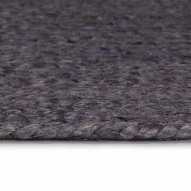 Berkfield Home Handmade Braided Jute Round Rug in Grey, Diameter: 100 cm