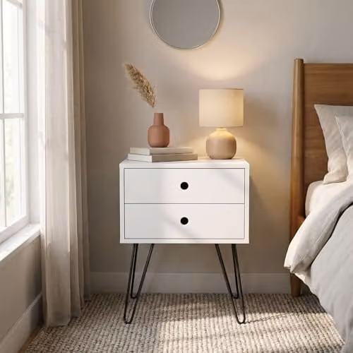 Core Products Telford 2 Drawer Bedside Cabinet in White – 3