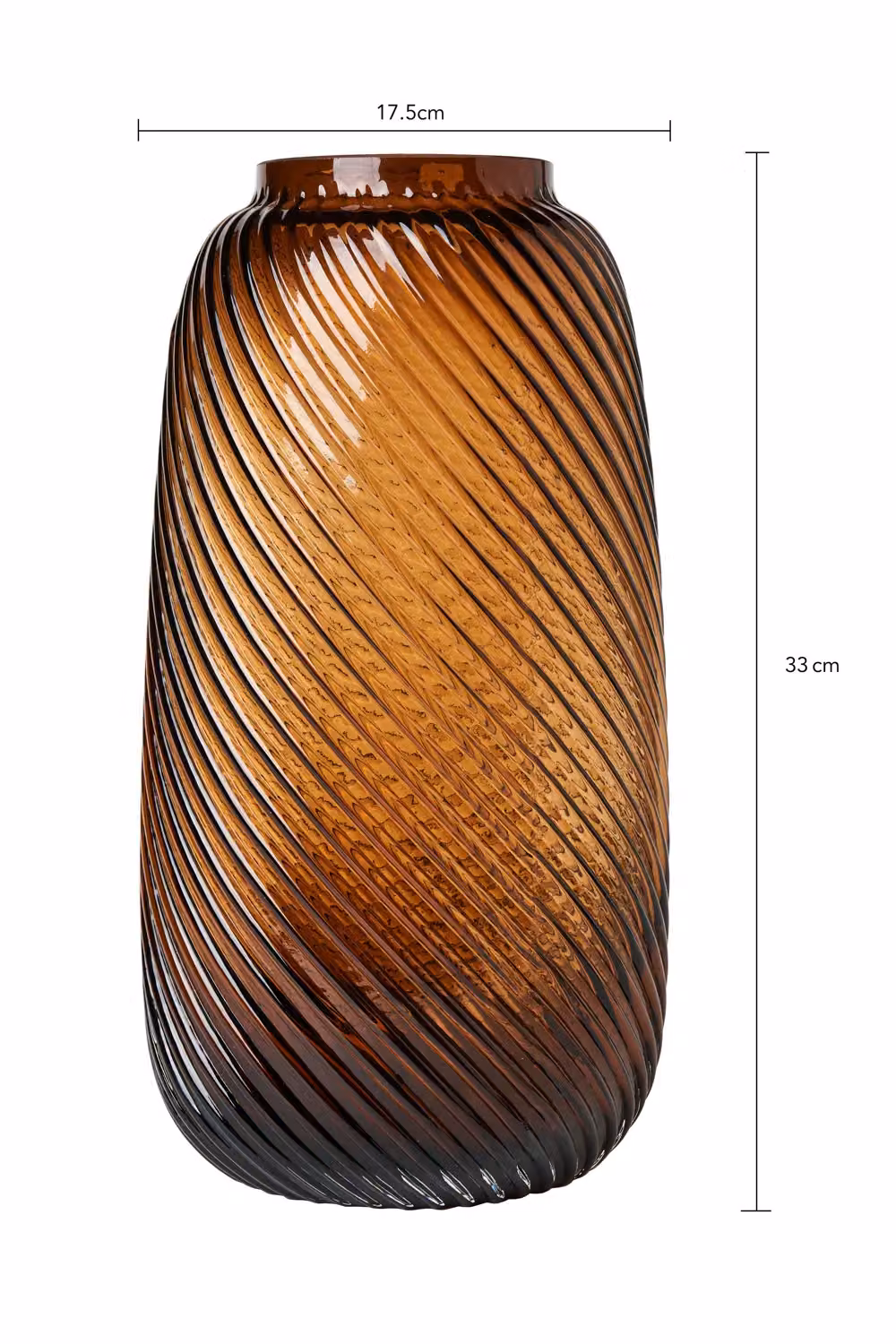 BHS Amber Cognac Tall Spiral Glass Vase – 3