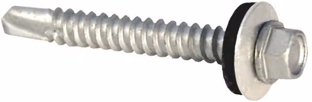 Picardy Silver Galvanised Steel Hex Self Drilling Roofing Screws, Pack of 100