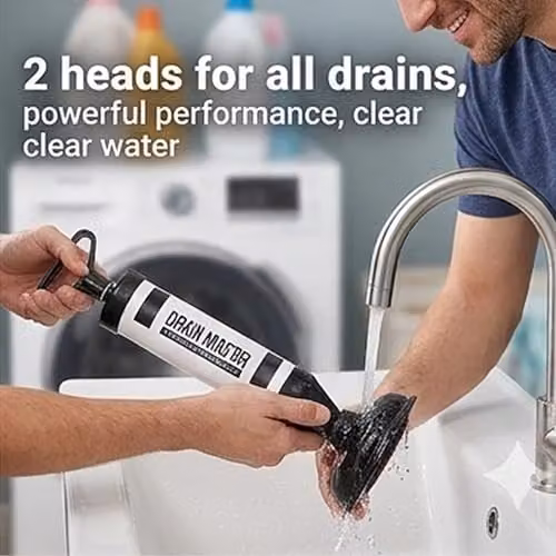Orsina Unique Drain Master Multi Drain Pump Plunger in Black, W/D/H: 40 x 6 x 6 cm – 4
