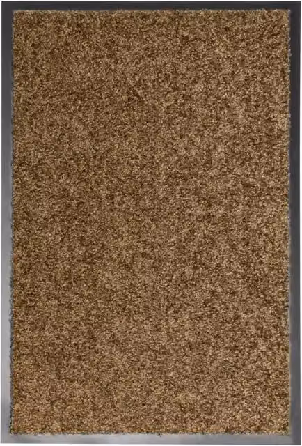 Berkfield Home Washable Non-Slip Brown Doormat W: 40 cm, D: 60 cm