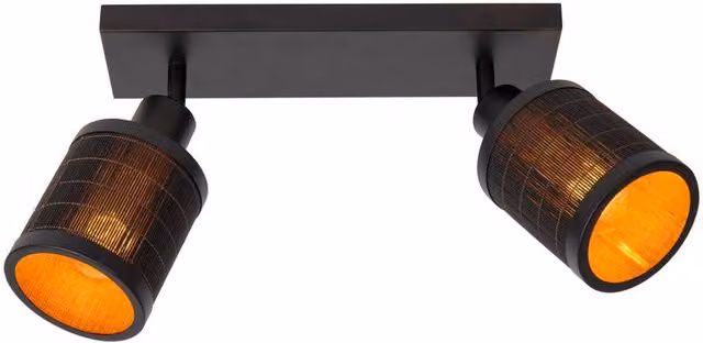 Lucide Tagalog Scandinavian Twin Ceiling Spotlight in Black and Wood with 2 x E27 Sockets – 3
