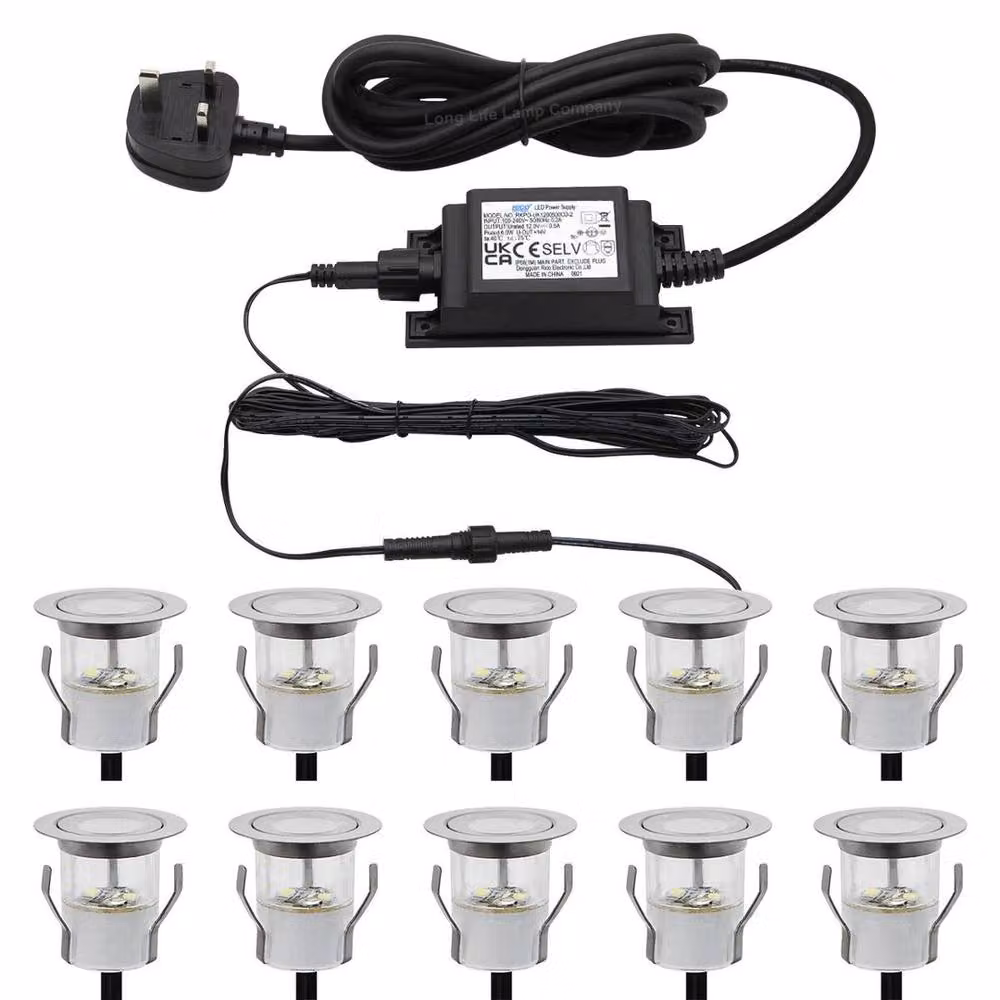 SPETLEK IP68 Round Outdoor LED Decking Lights in Silver with Cool White Light – 5