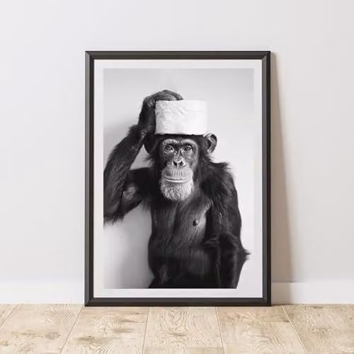 60 Second Makeover Monkey Toilet Roll Animal Print Paper Poster, A4