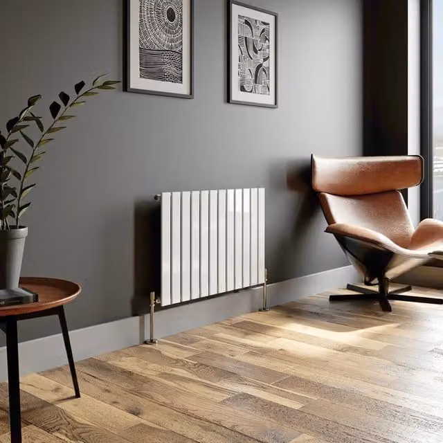 Temprazo Vertical Double Flat Panel Designer Radiator in White, H 180 cm x W 30 cm x D 5.2 cm