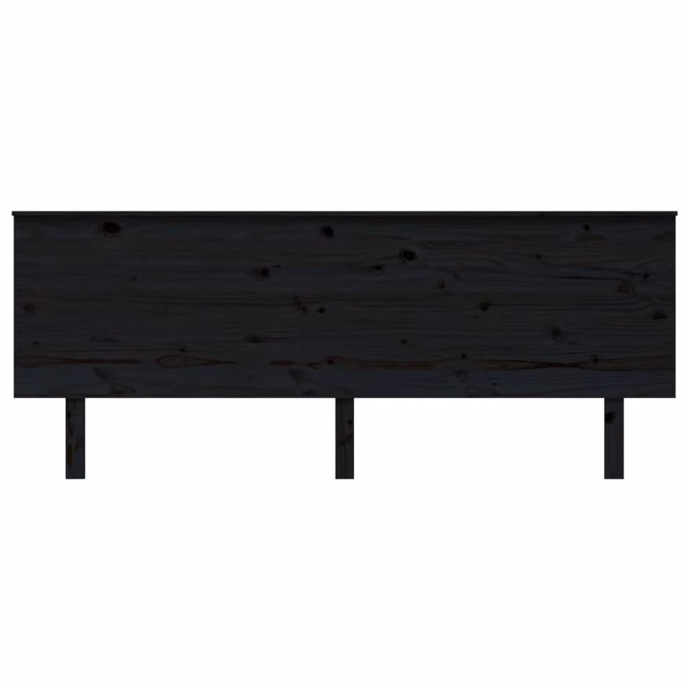 Berkfield Home Black Solid Pine Wood Bed Headboard, W: 204 cm, D: 6 cm, H: 82.5 cm – 3