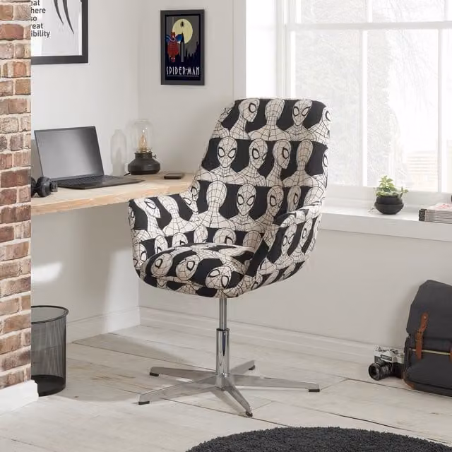 Disney Spider-man Egg Swivel Chair in Black and White