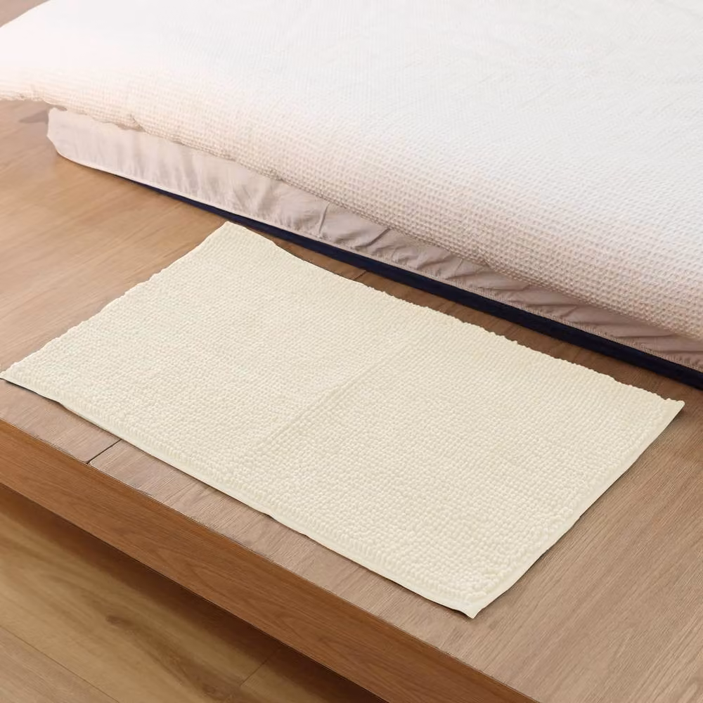 Keplin Non-Slip Microfibre and Chenille Bath and Toilet Mat in Beige, W: 50 cm x 80 cm – 6