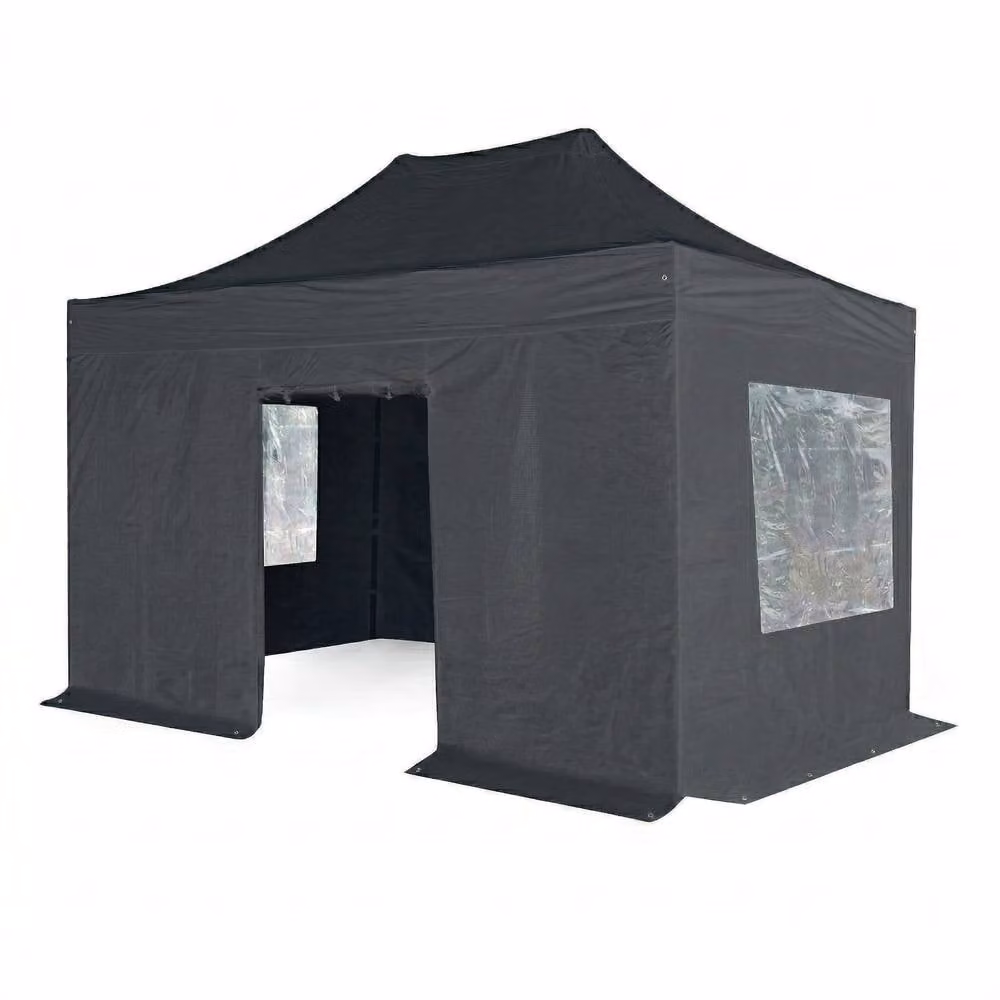Primrose Full Set of Charcoal Grey Sidewalls, Windows and Door for 3m x 4.5m Pop Up Gazebo – 2