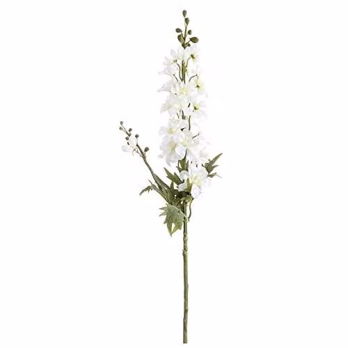 Hill Interiors Delphinium Artificial Plant in White and Green