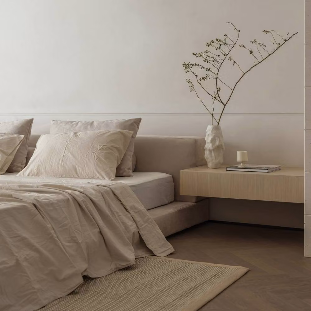 KDMD Barnehurst Boucle Upholstered Platform Bed Frame in Beige, Size: Double (140 x 200 cm) – 3