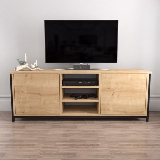 Decorotika Otis TV Unit in Black and Brown