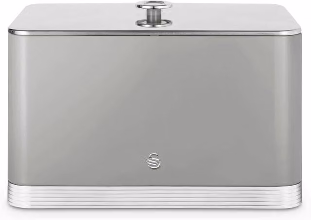 Swan Retro Revive Metal Bread Bin in Black and Grey