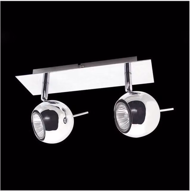 Netlighting Hary Modern 2 Light Twin Ceiling Spotlight GU10 in Silver