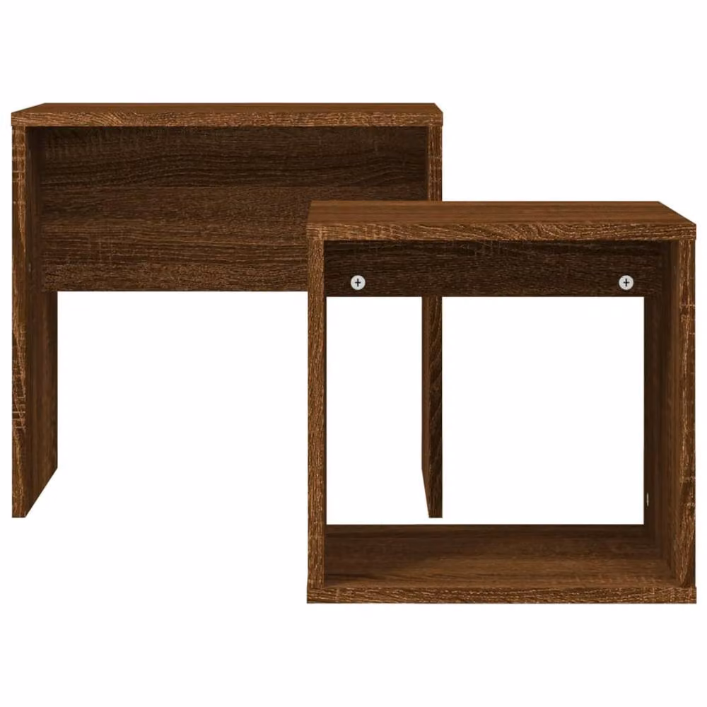 Berkfield Home Nesting Coffee Tables, 2 Piece Set, Brown Oak Engineered Wood – 4