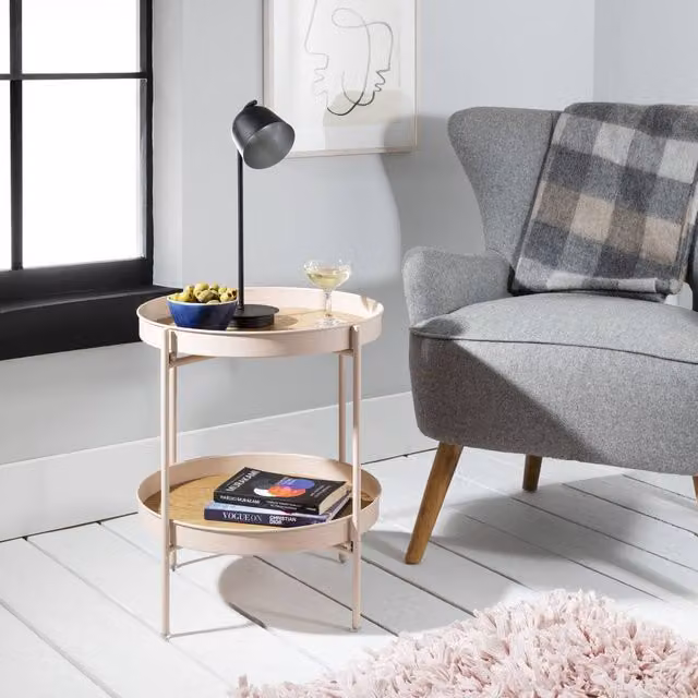 Nöa and Nani Solna Large Round Coffee Table in Blush Pink