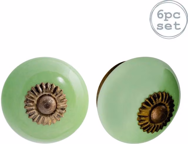 Nicola Spring Green Ceramic Cabinet Knobs, Pack of 6