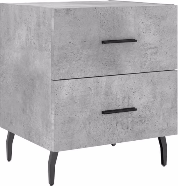 Berkfield Home Modern Bedside Cabinet in Concrete Grey, W/D/H: 40 x 35 x 47.5 cm
