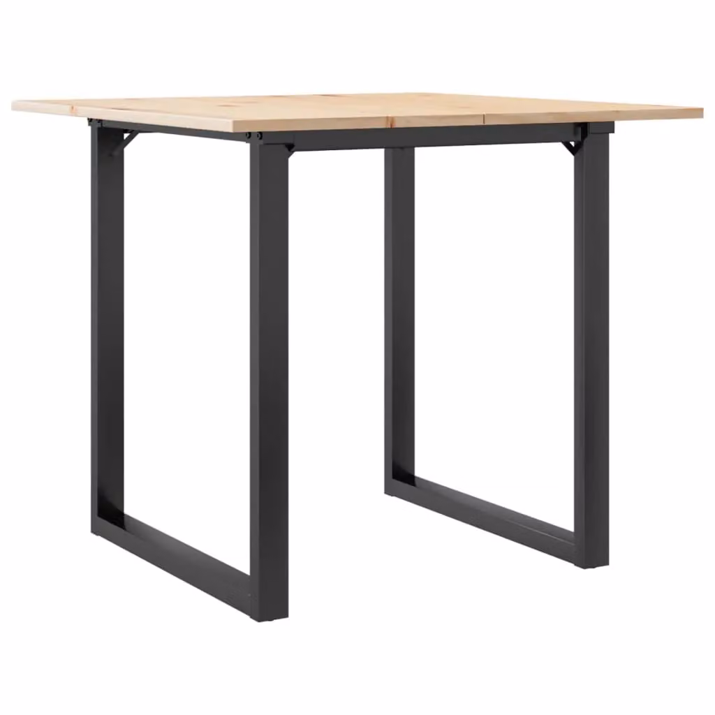Berkfield Home O-Frame Square Dining Table in Brown Solid Pine and Steel, W/D/H: 80 x 80 x 75 cm – 2