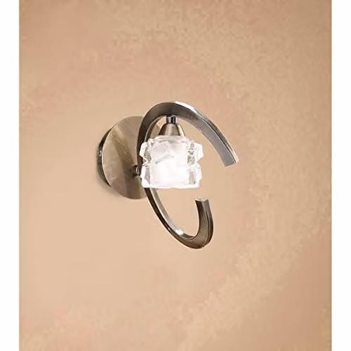 Inspired Mantra Fusion Ice Wall Lamp in Antique Brass with G9 Bulb Holder – 2