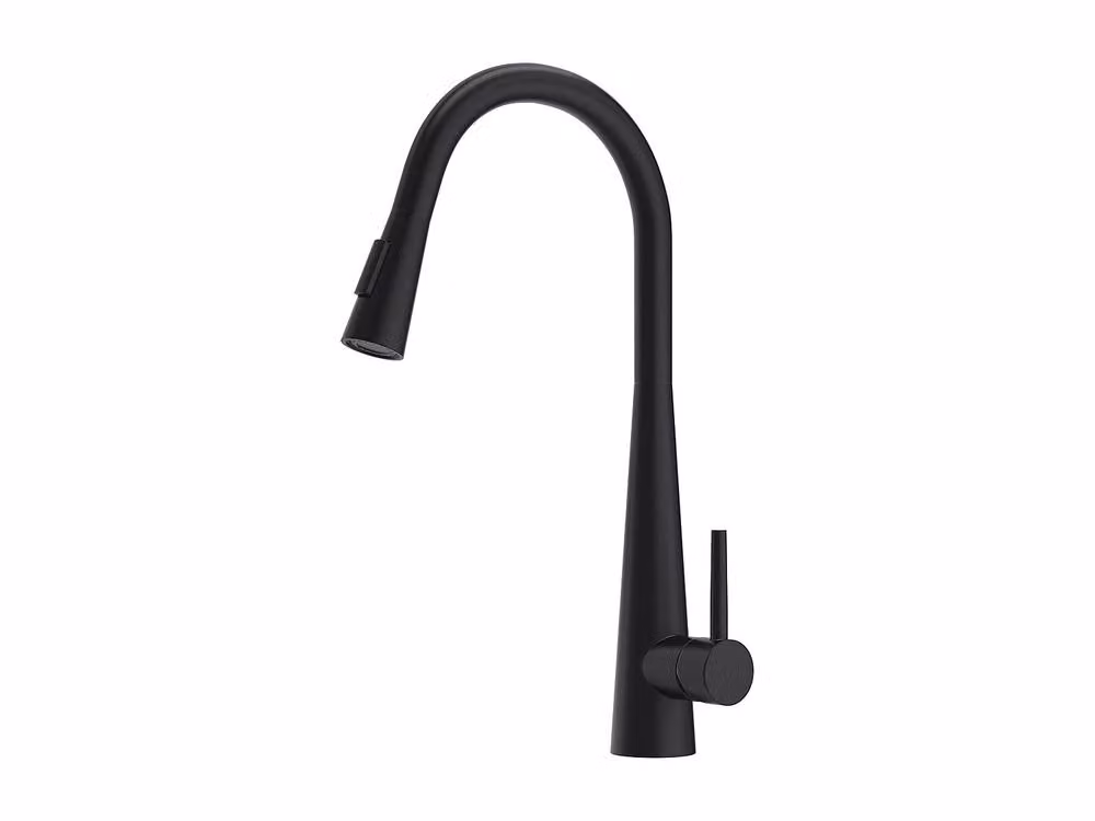RONA Stainless Steel Kitchen Tap with Pull-Out Spray and Swivel Spout, Matt Black – 3