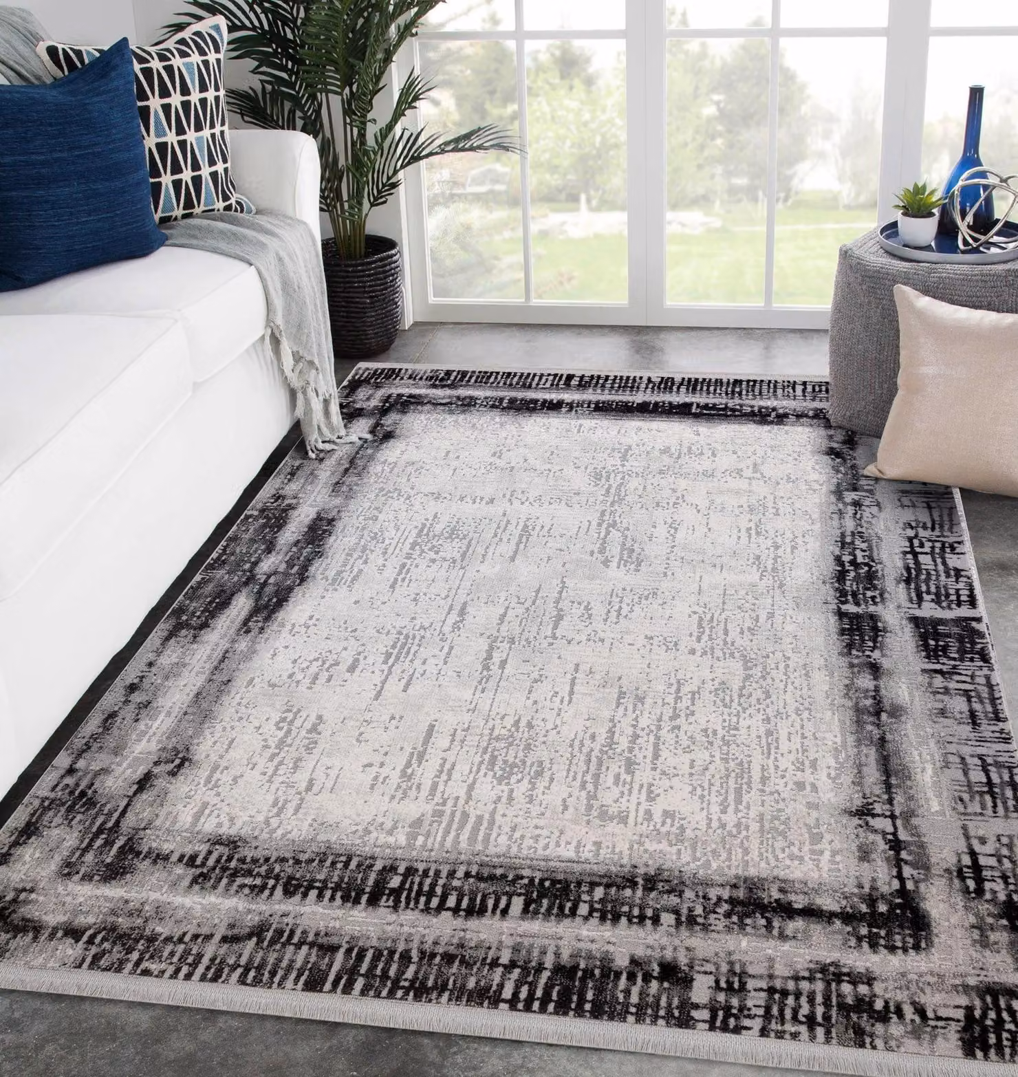 RugsX Tuls Abstract Modern Grey Rug with Fringes, W: 180 cm, L: 270 cm – 3