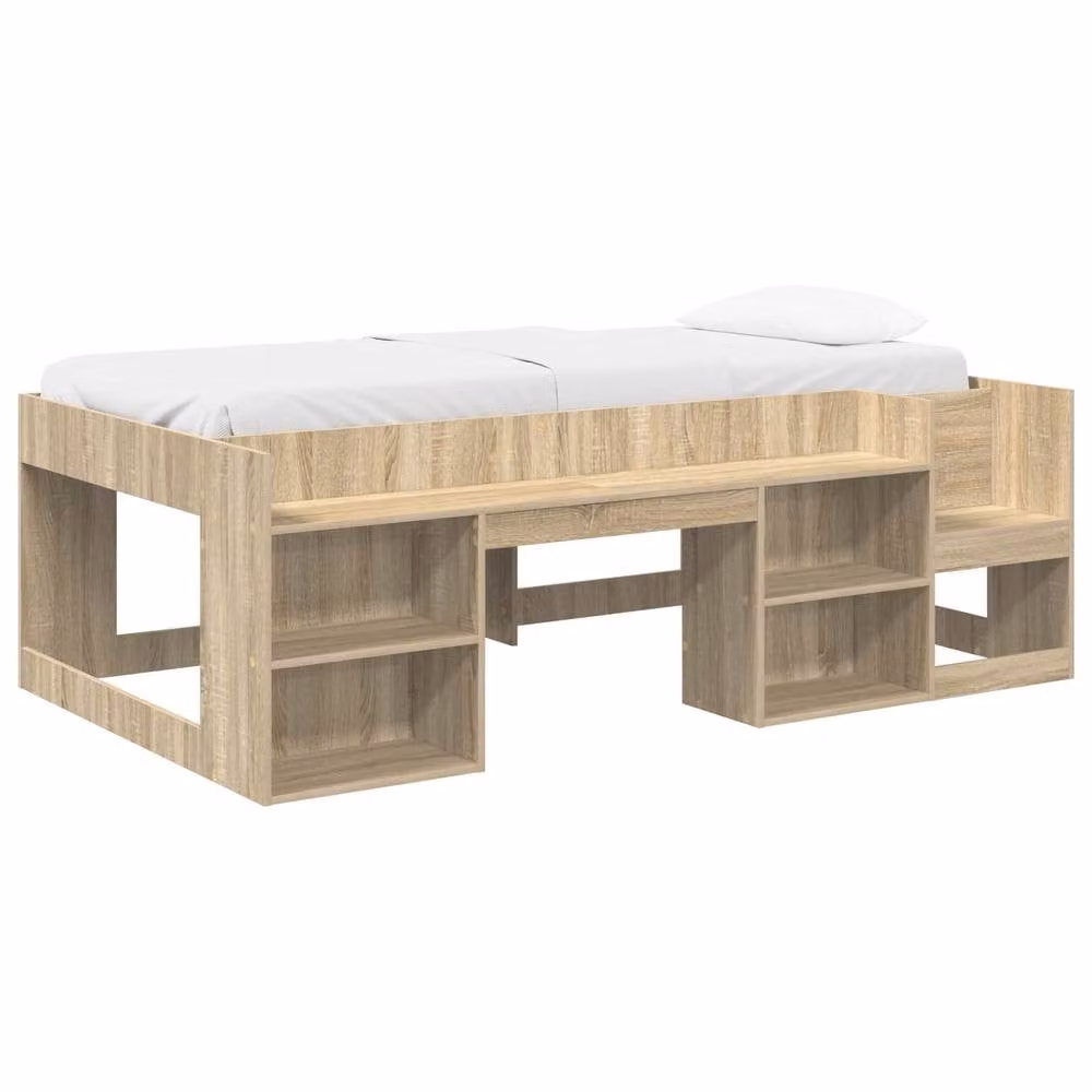 Berkfield Home Kids Bed Frame with Storage in Sonoma Oak Brown, W: 75 cm x L: 190 cm – 2