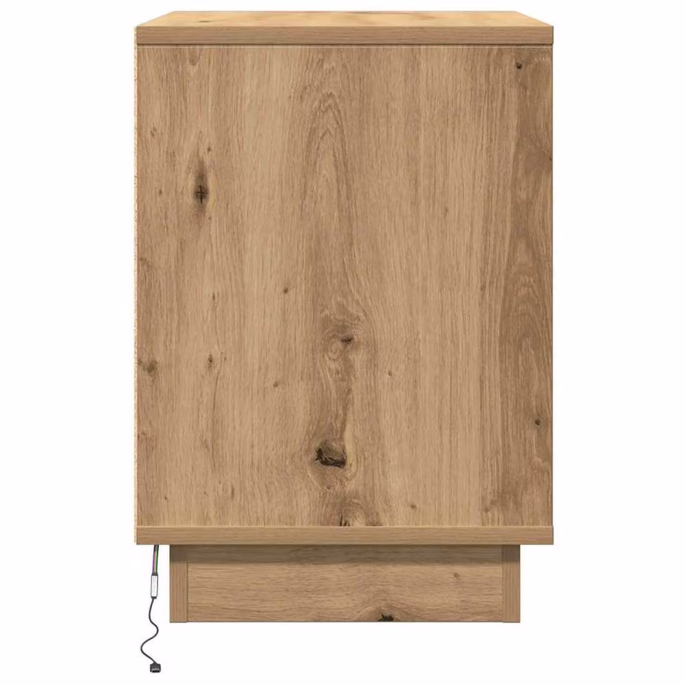 Berkfield Home Modern Bedside Cabinet in Artisan Oak Brown with Integrated LED Lighting, W/D/H: 50 x 34 x 50 cm – 3