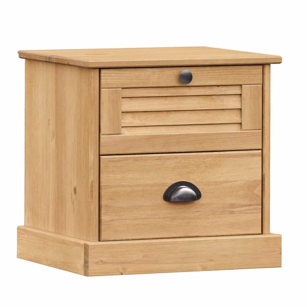 Berkfield Home VIGO Bedside Cabinet in Brown Solid Pine Wood, W/D/H: 42 x 35 x 40 cm – 2