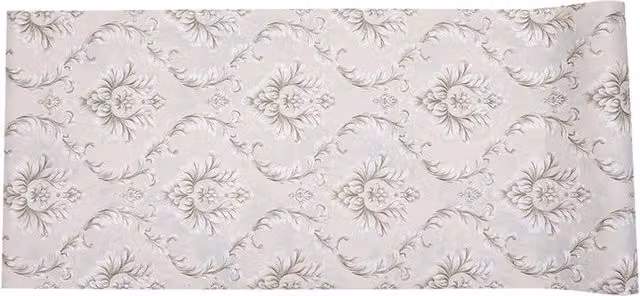 Living and Home Classic Symmetrical Floral Vine Wallpaper in Grey
